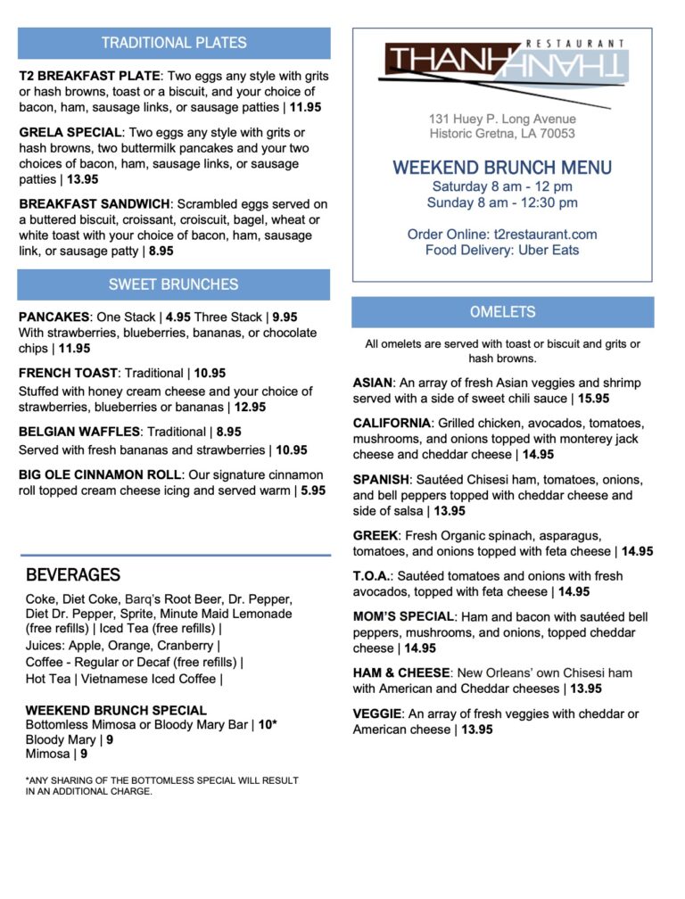 T2 Weekend Brunch