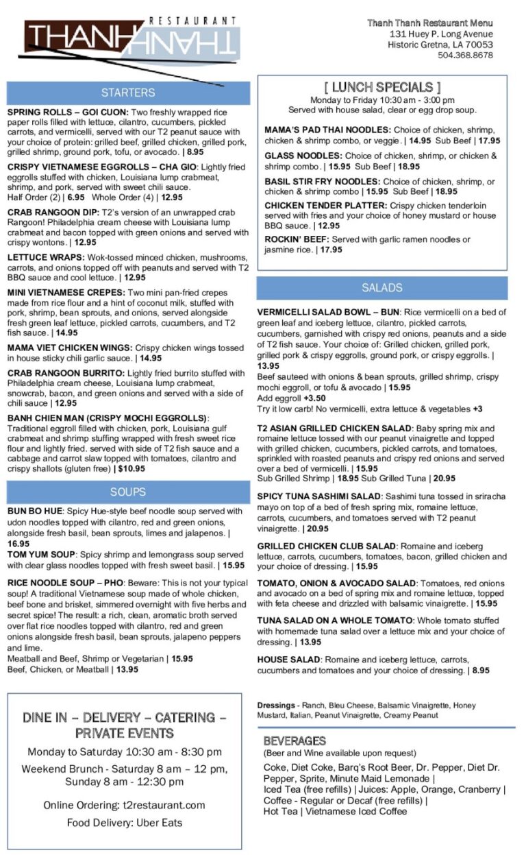 Lunch & Dinner Menu
